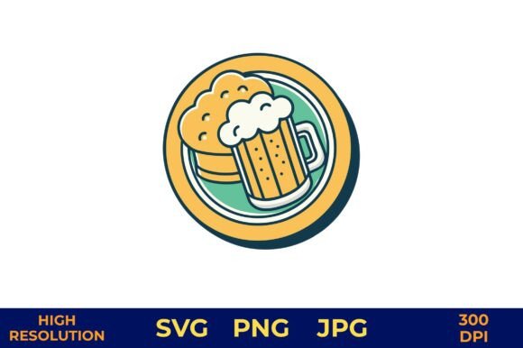 Beer Mug with Foam on Festival Ticket