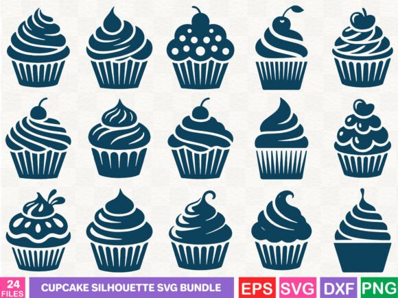 Cupcake Silhouette SVG Bundle