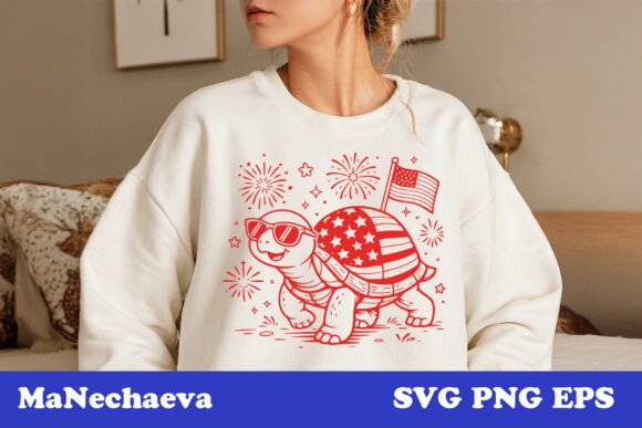 Cute 4th of July Animal Turtle SVG