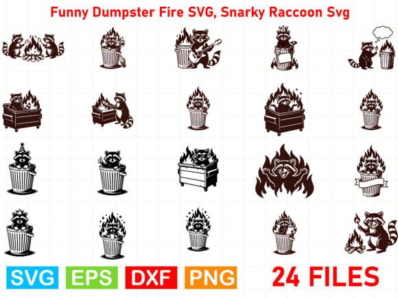 Funny Dumpster Fire SVG, Snarky Raccoon