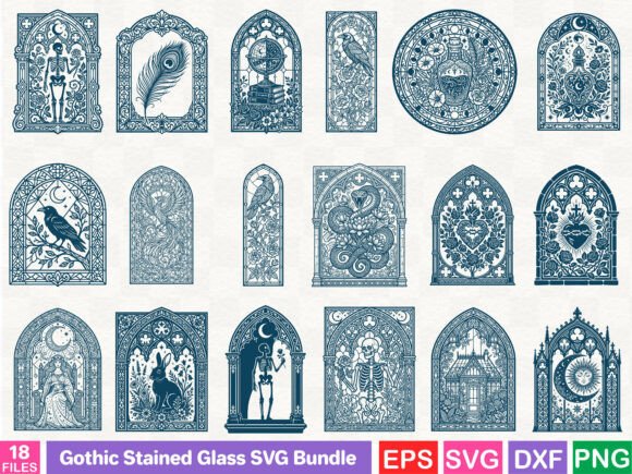 Gothic Stained Glass SVG Bundle