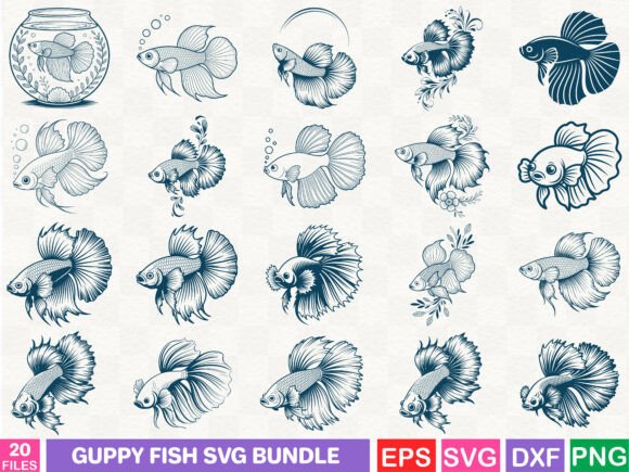 Guppy Fish SVG Bundle