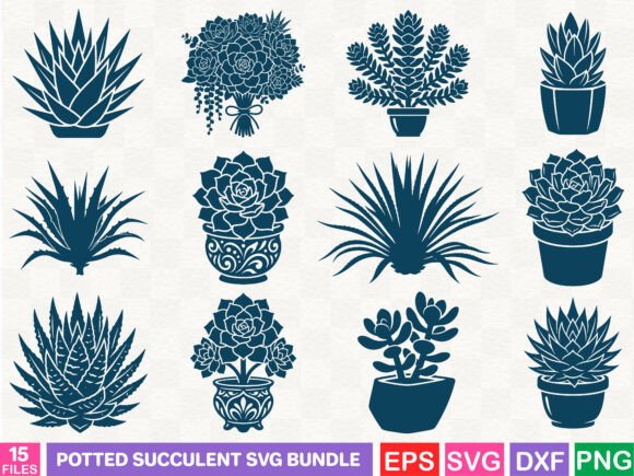 Potted Succulent SVG Bundle