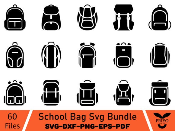 School Bag SVG Bundle: Backpack SVG