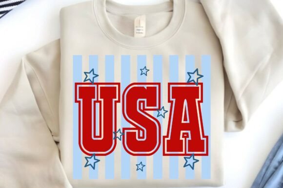 USA Stripes & Coquette Bow PNG, SVG